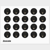 Westerne zwarte Rustic Wedding Koe Bull Skull Ronde Sticker (Vel)