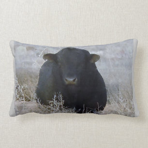 Westerne zwarte stip in de winterscène kussen