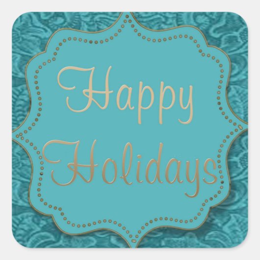 Westernste Prettige feestdagen bewerkt leder met c Vierkante Sticker (Voorkant)