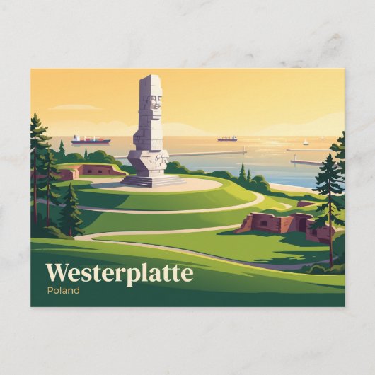 Westerplatte Polen Briefkaart (Voorkant)