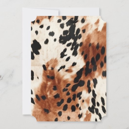 Westers Bruin Crème Dieren Cowgirl Koeienhuid Kaart (Achterkant)