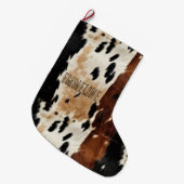 Westers Bruin Crème Koeienhuid Dierennaam Grote Kerstsok (Voorkant (Hangend))