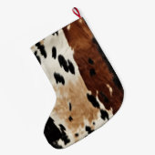 Westers Bruin Crème Koeienhuid Dierennaam Grote Kerstsok (Achterkant (Hangend))