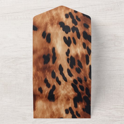 Westers Bruin Crème Koeienhuid Huwelijk All In One Uitnodiging (Buitenkant)