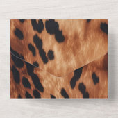 Westers Bruin Crème Koeienhuid Huwelijk All In One Uitnodiging (Achterkant)