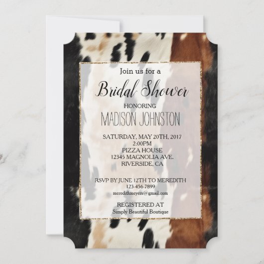 Westers bruin crèmekleurig koeienleer kaart (Voorkant)