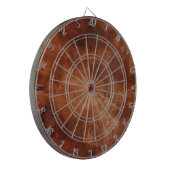 Westers Bruin Nep Runderleer Dartbord (Voorkant Links)