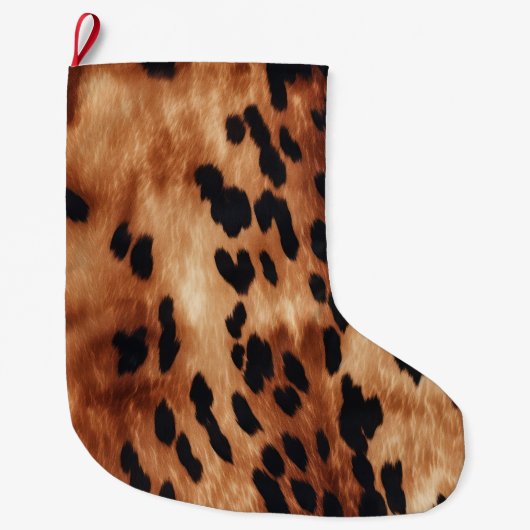 Westers bruin zwart koeienhuid dier grote kerstsok (Voorkant)