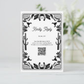 Westers Cowboy Landelijk Huwelijk Informatiekaartje (Staand voorkant)