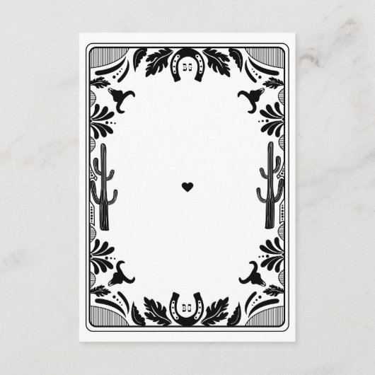 Westers Cowboy Landelijk Huwelijk Informatiekaartje (Achterkant)