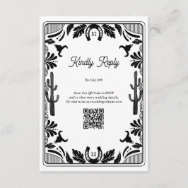 Westers Cowboy Landelijk Huwelijk Informatiekaartje