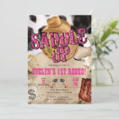 Westers Feest, Westerse Uitnodiging voor Cowgirl F (Staand voorkant)