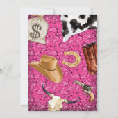 Westers Feest, Westerse Uitnodiging voor Cowgirl F (Achterkant)