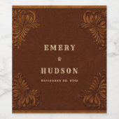 Westers Gereedschap Landelijk Terracotta Koperen B Wijn Etiket (Enkel label)