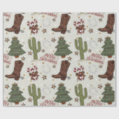 Westers Kerstfeest Cadeaupapier (Vlak)