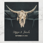 Westers land beige grijs rustieke stier koe schede wijn etiket (Enkel label)