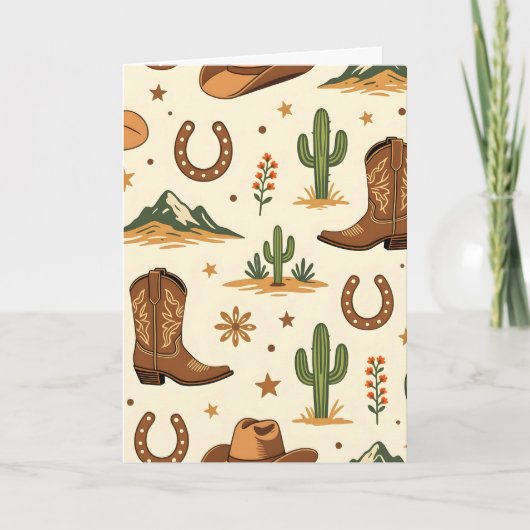Westers landenthema met cactus kaart (Voorkant)