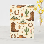 Westers landenthema met cactus kaart (Gele Bloem)