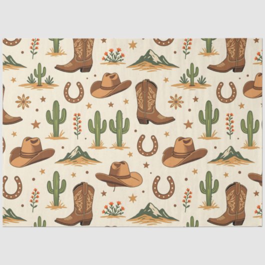 Westers landenthema met cactus tissuepapier (Voorkant)