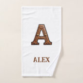 Westers Leren Initiaal Monogram A Bad Handdoek (Handdoek)