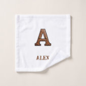 Westers Leren Initiaal Monogram A Bad Handdoek (Wasdoekje)