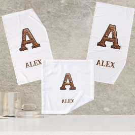 Westers Leren Initiaal Monogram A Bad Handdoek