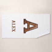 Westers Leren Initiaal Monogram A Badhanddoek (Badhanddoek)