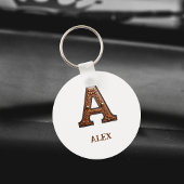 Westers Leren Initiaal Monogram A Sleutelhanger