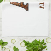 Westers Leren Initiaal Monogram A Theedoek (Gevouwen)