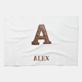Westers Leren Initiaal Monogram A Theedoek (Horizontaal)