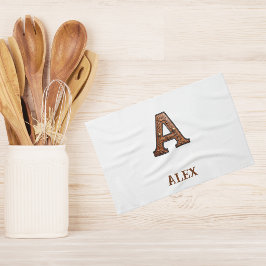 Westers Leren Initiaal Monogram A Theedoek