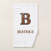 Westers Leren Initiaal Monogram B Bad Handdoek (Handdoek)