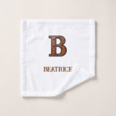 Westers Leren Initiaal Monogram B Bad Handdoek (Wasdoekje)