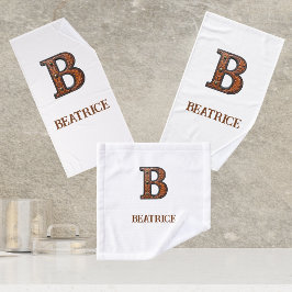 Westers Leren Initiaal Monogram B Bad Handdoek