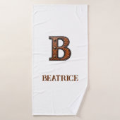 Westers Leren Initiaal Monogram B Badhanddoek (Badhanddoek)