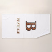 Westers Leren Initiaal Monogram B Badhanddoek (Badhanddoek)