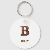 Westers Leren Initiaal Monogram B Sleutelhanger (Achterkant)