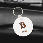 Westers Leren Initiaal Monogram B Sleutelhanger