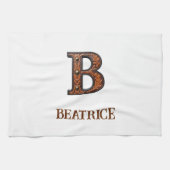 Westers Leren Initiaal Monogram B Theedoek (Horizontaal)