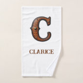 Westers Leren Initiaal Monogram C Bad Handdoek (Handdoek)