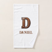 Westers Leren Initiaal Monogram D Bad Handdoek (Handdoek)