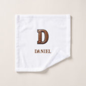 Westers Leren Initiaal Monogram D Bad Handdoek (Wasdoekje)