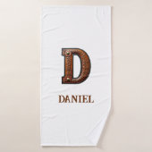 Westers Leren Initiaal Monogram D Badhanddoek (Badhanddoek)