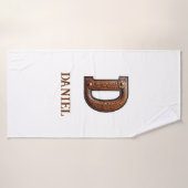 Westers Leren Initiaal Monogram D Badhanddoek (Badhanddoek)