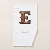 Westers Leren Initiaal Monogram E Bad Handdoek (Handdoek)