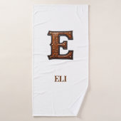 Westers Leren Initiaal Monogram E Badhanddoek (Badhanddoek)