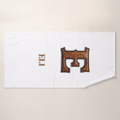 Westers Leren Initiaal Monogram E Badhanddoek (Badhanddoek)