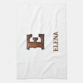 Westers Leren Initiaal Monogram E Theedoek (Verticaal)