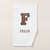 Westers Leren Initiaal Monogram F Bad Handdoek (Handdoek)