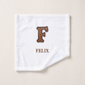 Westers Leren Initiaal Monogram F Bad Handdoek (Wasdoekje)